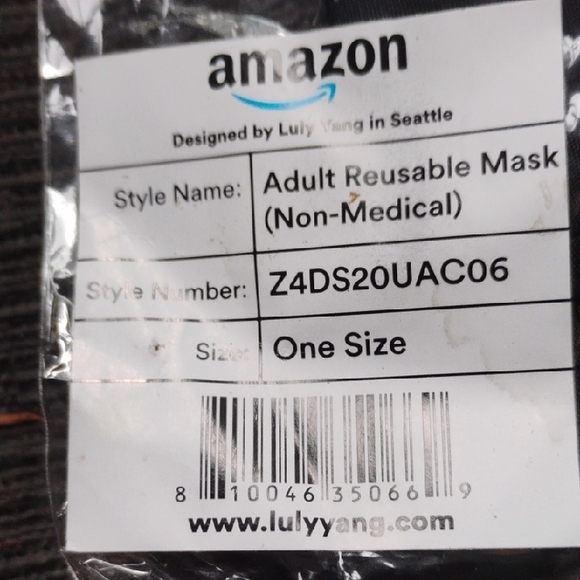 Amazon Black Face Mask with Blue Logo - Picture 3 of 3